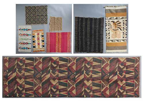 Group of Textiles, 20th c., consisting of woven textiles. One panel from Italy, one from Mexico. (8 Pcs.) Provenance: from the Estate of John C. McNee