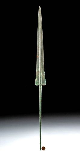 Huge Greek Bronze Spear / Javelin Head