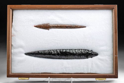 Fine Colima Obsidian Spear Blades - Black, Mahogany