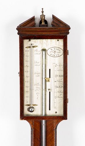 English mahogany stick barometer