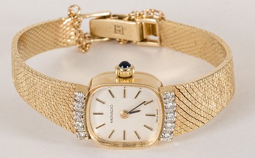 Movado 14K gold and diamond ladies wristwatch