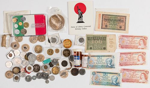 Miscellaneous foreign coins and currency, etc.