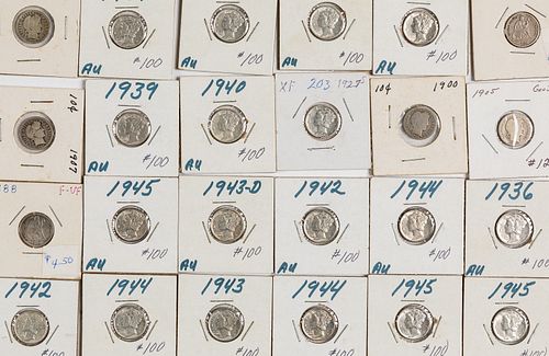 Mercury, Barber, and seated Liberty silver dimes