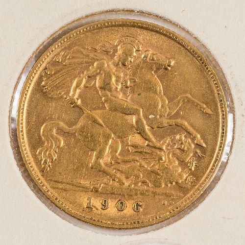 1906 Edward VII gold half sovereign.