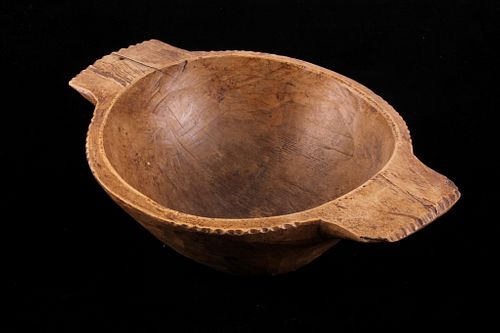 Ivory Coast African Hand Carved Wooden Bowl