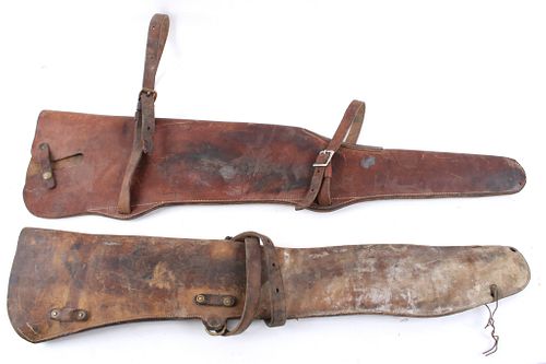 Pair of Western Leather Rifle Saddle Scabbards