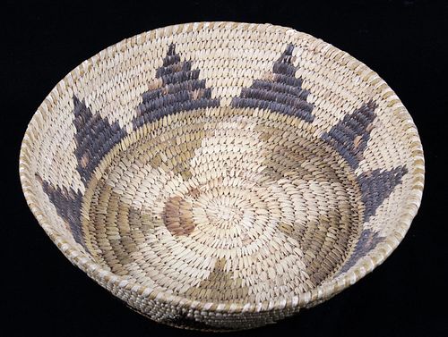 Papago Native American Hand Woven Coil Basket