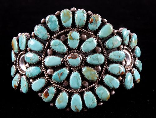 No. 8 Turquoise Sterling Silver Bracelet