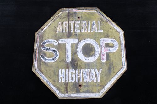 Embossed Multi-Colored Arterial Highway Stop Sign