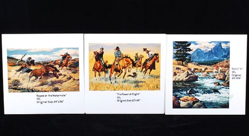 Collection of Three Jack Hines Western Prints