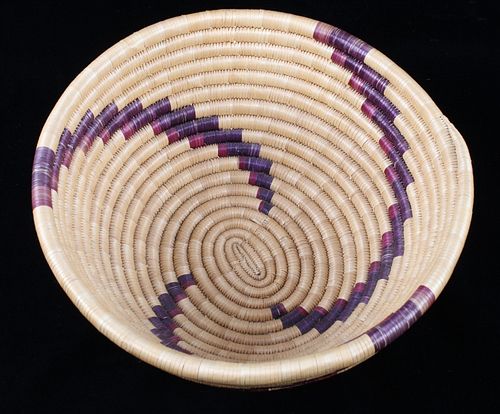 Mid 1900's Papago Indian Hand Woven Coil Basket