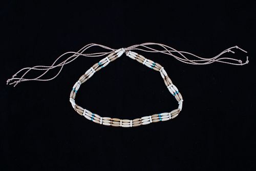 Native American Style Wood Pipe Bead Necklace