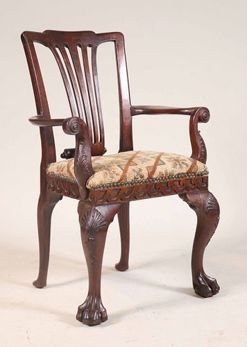 George II Carved Mahogany Child's Armchair