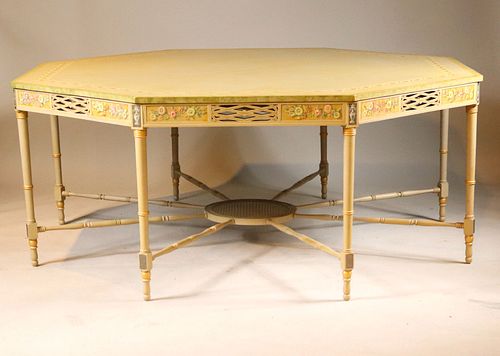 George III Style Painted Octagonal Center Table