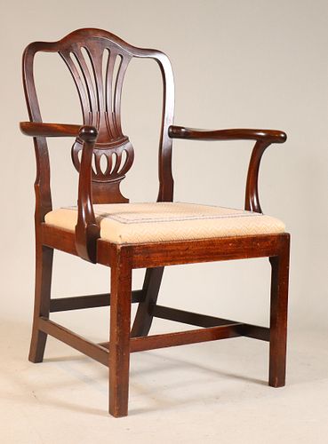 Chippendale Figured Mahogany Armchair