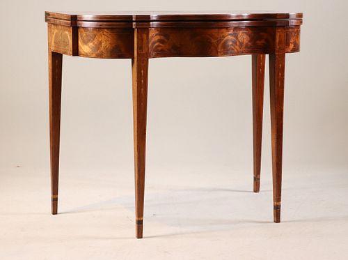 Federal Mahogany Serpentine Front Card Table