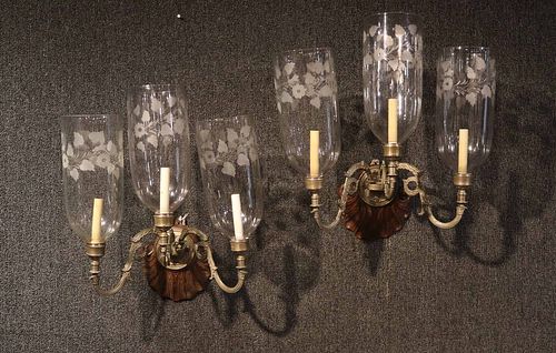 Pair of George III Silvered Brass Wall Sconces