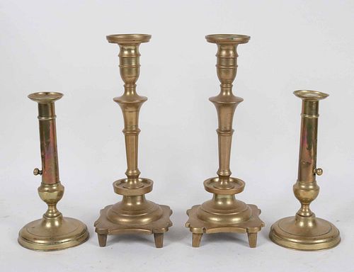 Pair of Jacobean Cast Brass Candlesticks