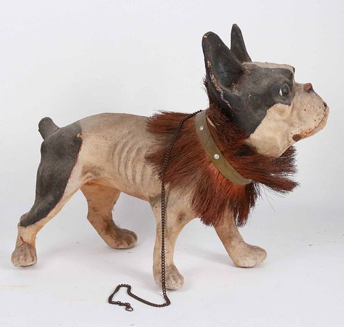 Papier-Mache Nodding Head French Bull Terrier