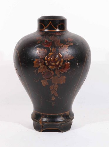Chinoiserie Decorated Turned Wood Lamp Base