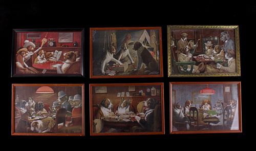 Collection of C.M Coolidge Dogs Playing Poker Art