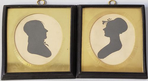Pair of 18th Century Silhouettes of Barbara and Gottfrid Seeler