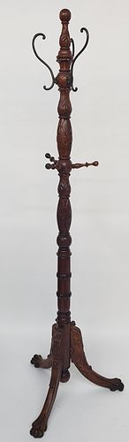 19th Century Carved Wooden Figural Coat Rack