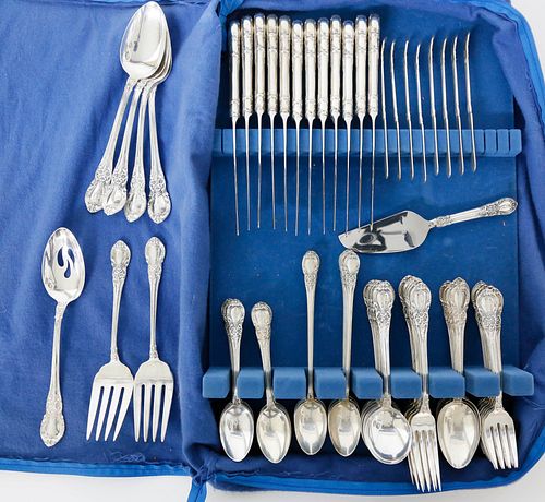 Lunt Sterling Silver Flatware Service in the "American Victorian" Pattern