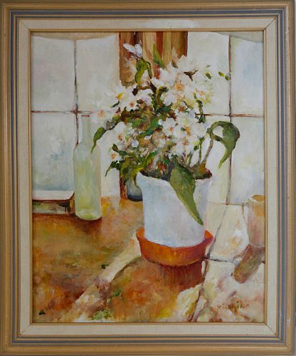 Peter Guarino Oil on Canvas "Potted Orchid"