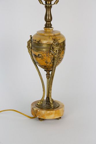 French Empire Marble and Bronze Lamp, mid 19th Century