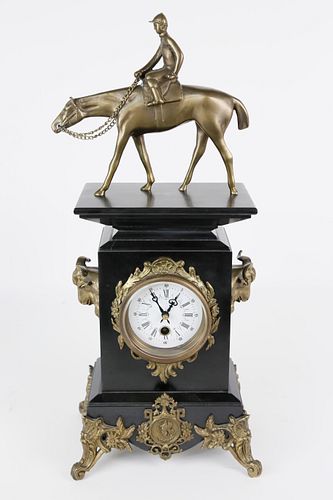 Contemporary Jockey Mantel Clock