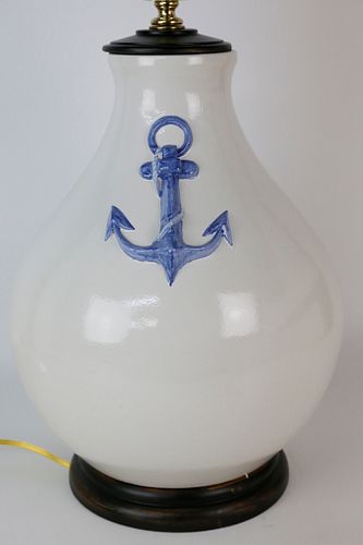 Contemporary "Anchors" Ceramic Lamp
