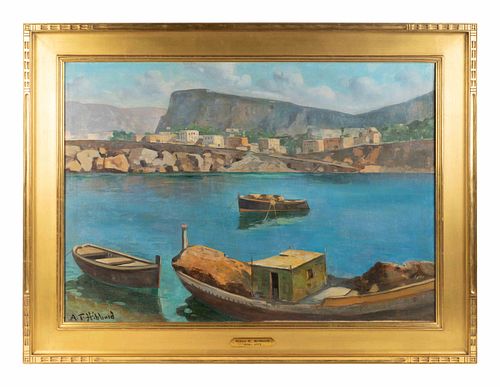Aldro Hibbard
(American, 1886-1972)
European Harbor Scene