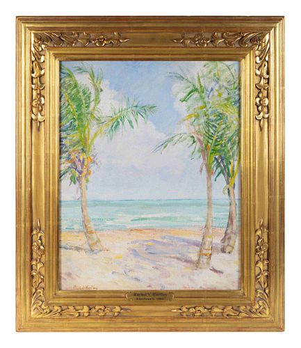 Rachel V. Hartley
(American, 1884-1955)
Under the Palms, A Tropical Beach Scene