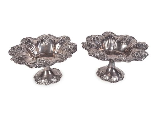 A Pair of American Silver Compotes
Height 4 3/4 x diameter 8 inches.