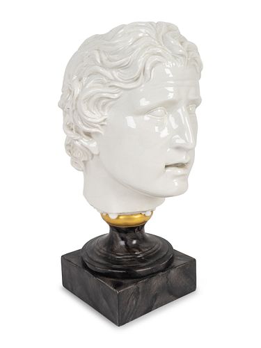 A Roman Style Porcelain Bust of a Man
Height 12 and 11 1/2 inches.