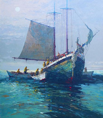 John Charles Terelak (b. 1942) Dory Fisherman off the Grand Banks