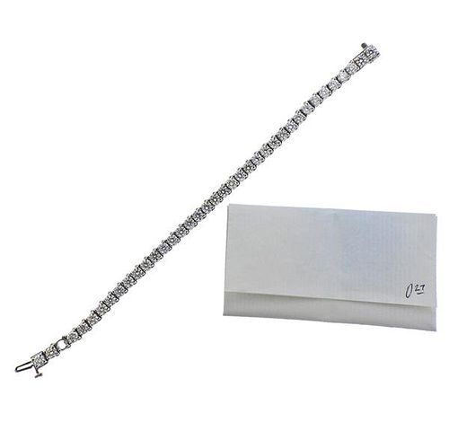 10.25 Carat Diamond 14k Gold Line Bracelet 