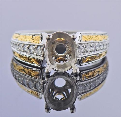 Platinum Gold Diamond Engagement Ring Mounting
