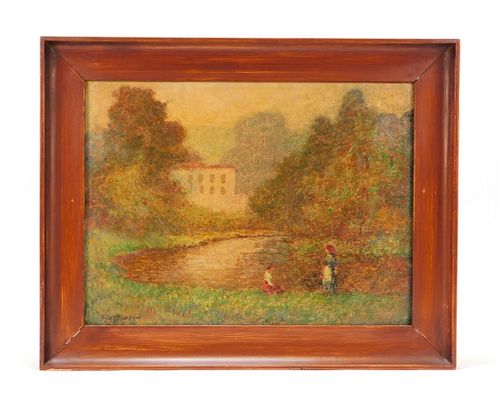 Frederick James Boston Impressionist Pond Painting