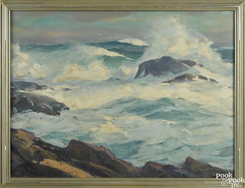 Emile Albert Gruppe (American 1896-1978), oil on canvas coastal scene