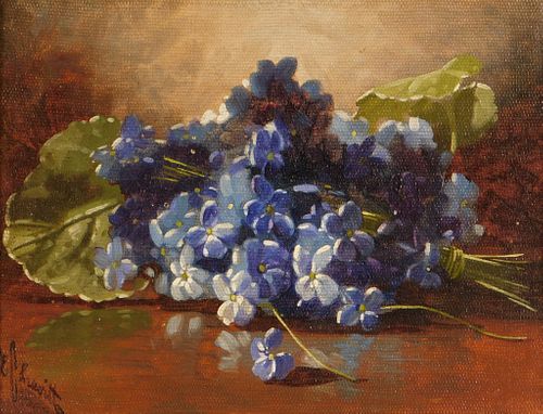 Edward C. Leavitt Violet Still Life Painting