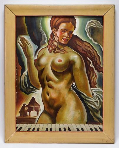 Frank H. Judge Surrealist Nude Figure Painting
