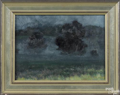 Richard Chalfant (American, b. 1953), oil on board landscape, titled Cold Spring, signed