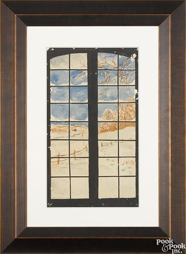 Andrew Wyeth (American 1917-2009), watercolor and pencil, titled Dollhouse Window, signed