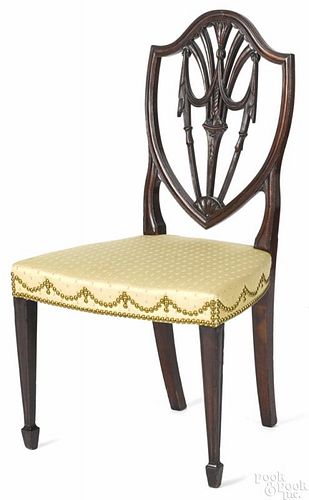 New York Hepplewhite mahogany shieldback dining chair, ca. 1800