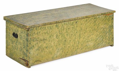 New England painted basswood blanket chest, 19th c.