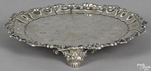 Philadelphia coin silver salver, mid 19th c., bearing the touch of R.&W. Wilson, 8 1/2'' dia.