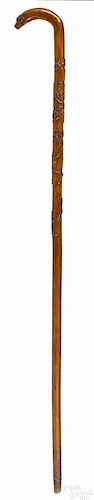 Bally Carver (Southeastern Pennsylvania, late 19th c.), carved walking stick