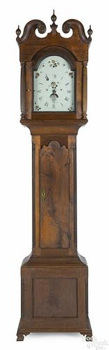 Pennsylvania Chippendale walnut tall case clock, ca. 1800